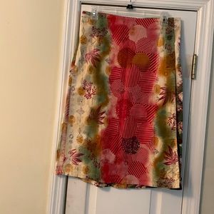 Multi colored wrapped skirt.